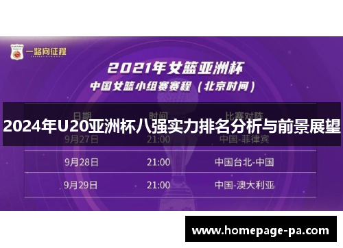 2024年U20亚洲杯八强实力排名分析与前景展望